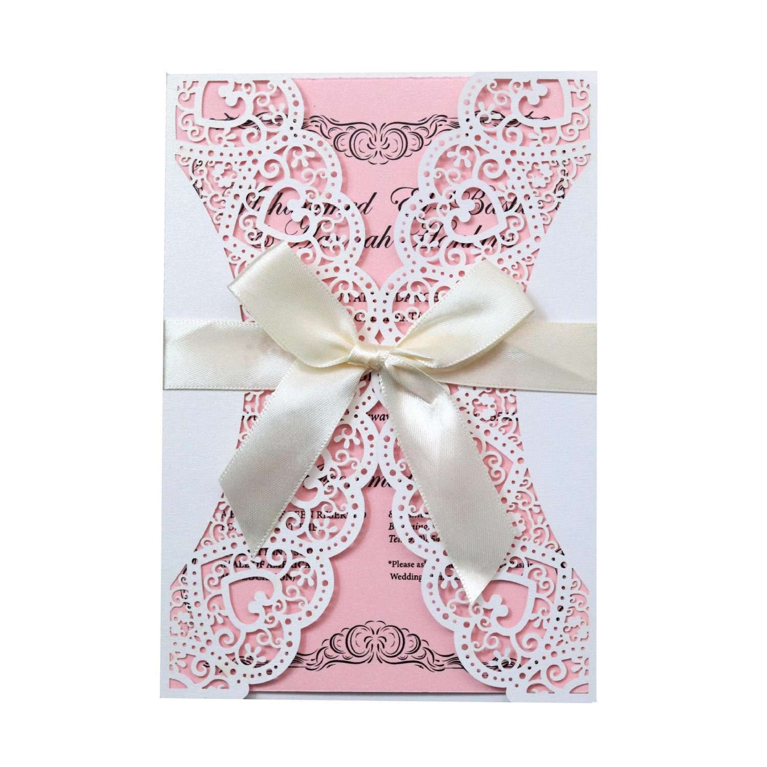 Vellum Paper Invitation White Butterfly Pattern Valentine's Day Greeting Card